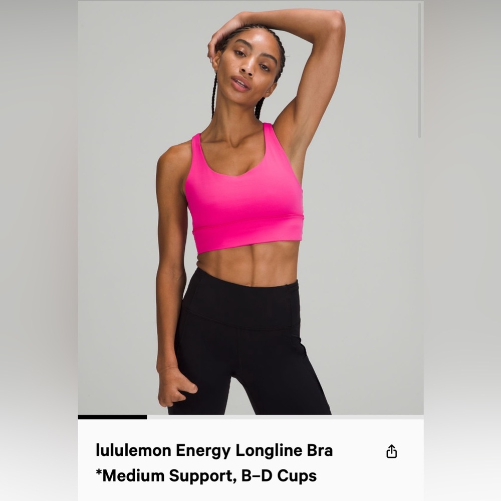 Lululemon Energy Longline Sonic Pink Sports Bra